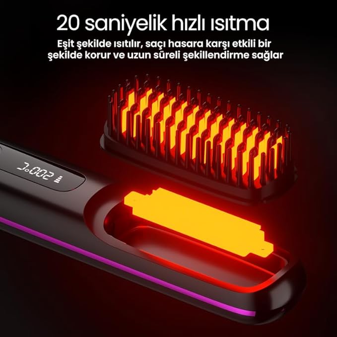 Şarjlı Ve Taşınabilir Iyonik Saç Şekillendirici Ve Düzleştirici Fön Tarağı