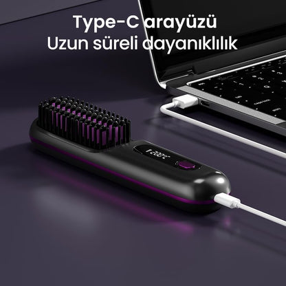 Şarjlı Ve Taşınabilir Iyonik Saç Şekillendirici Ve Düzleştirici Fön Tarağı